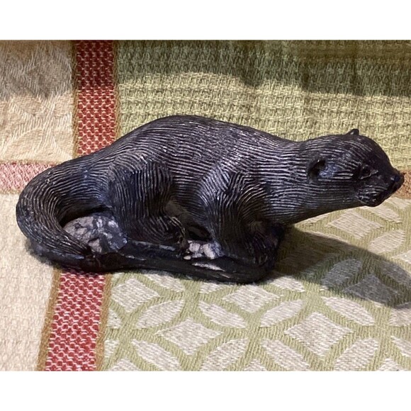 Wolf Original Handmade Soapstone 2 Seal & Otter Sculptures Figurine Made Canada - Picture 9 of 16